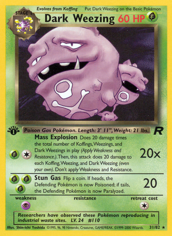 Dark Weezing (31/82) [Team Rocket 1st Edition] | The Time Vault CA