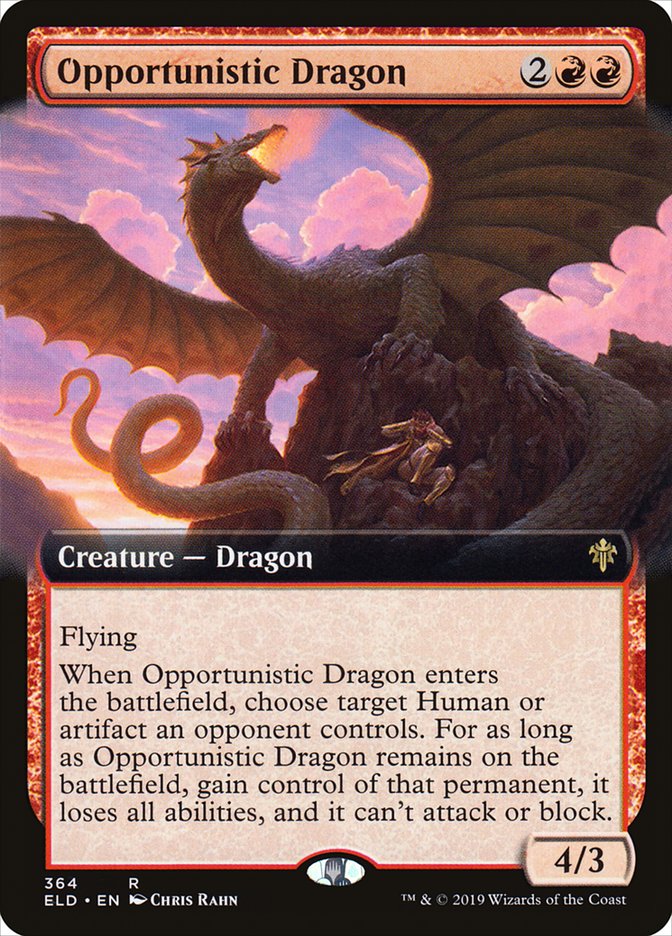 Opportunistic Dragon (Extended Art) [Throne of Eldraine] | The Time Vault CA