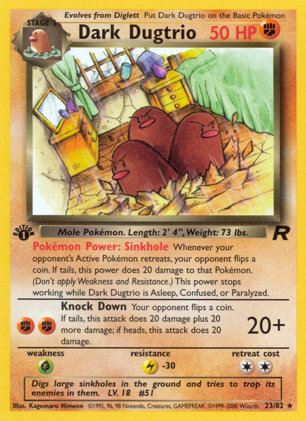 Dark Dugtrio (23/82) [Team Rocket 1st Edition] | The Time Vault CA