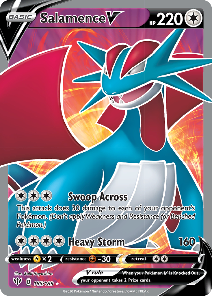 Salamence V (185/189) [Sword & Shield: Darkness Ablaze] | The Time Vault CA