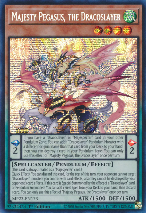 Majesty Pegasus, the Dracoslayer [MP23-EN173] Prismatic Secret Rare | The Time Vault CA