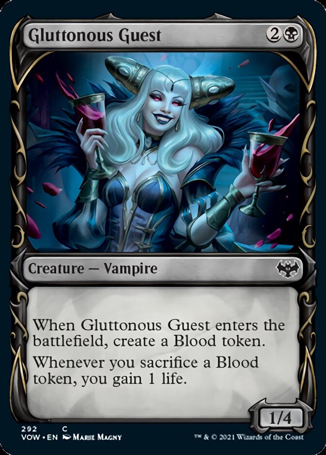 Gluttonous Guest (Showcase Fang Frame) [Innistrad: Crimson Vow] | The Time Vault CA