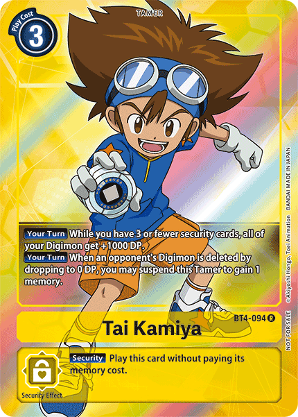 Tai Kamiya [BT4-094] (Buy-A-Box Promo) [Great Legend Promos] | The Time Vault CA