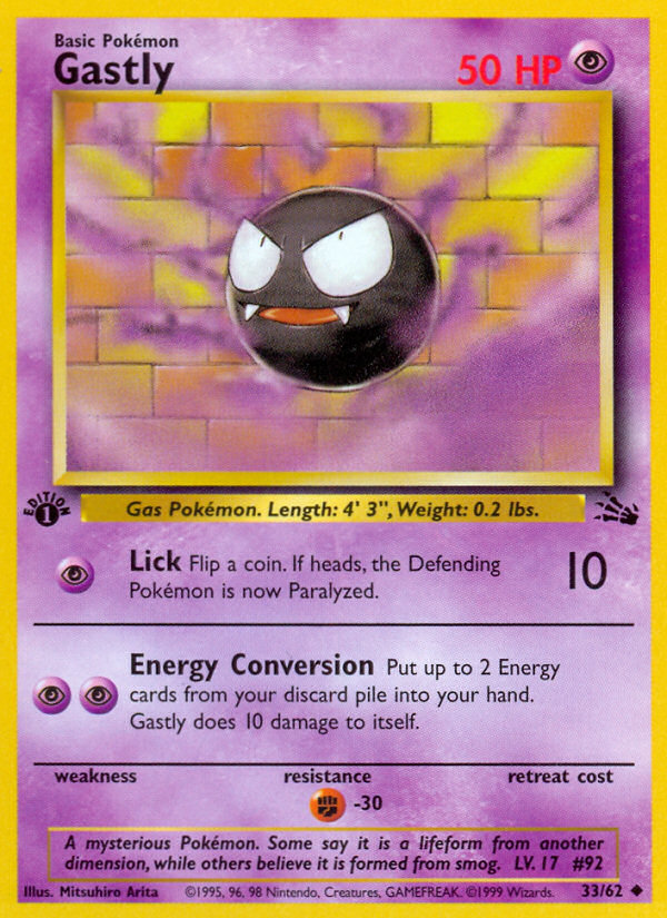 Gastly (33/62) [Fossil 1st Edition] | The Time Vault CA