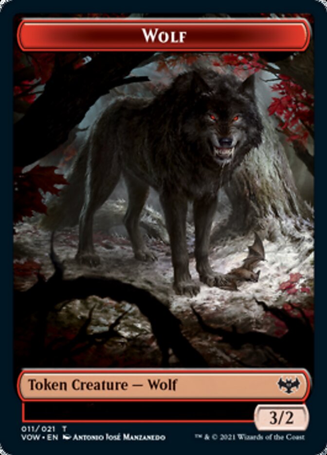 Wolf Token (011) [Innistrad: Crimson Vow Tokens] | The Time Vault CA