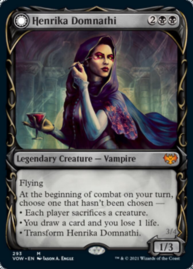 Henrika Domnathi // Henrika, Infernal Seer (Showcase Fang Frame) [Innistrad: Crimson Vow] | The Time Vault CA