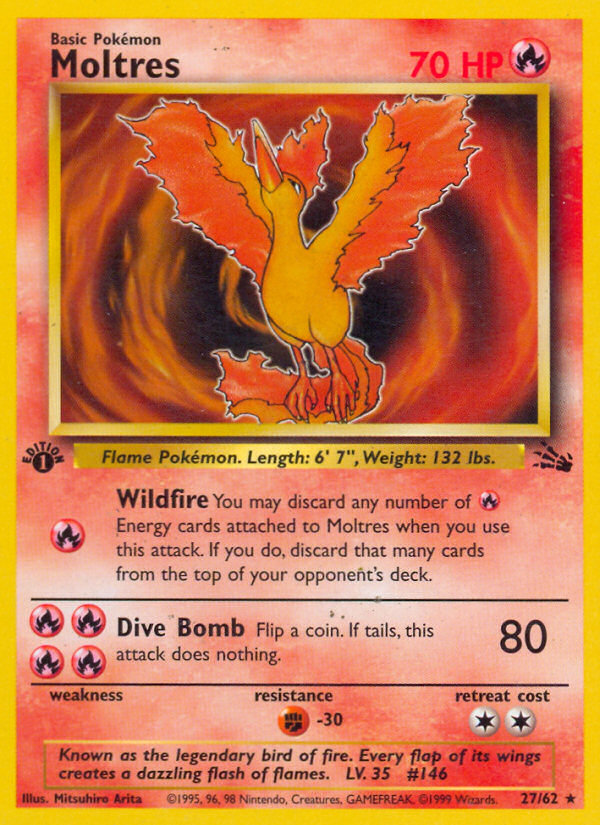 Moltres (27/62) [Fossil 1st Edition] | The Time Vault CA