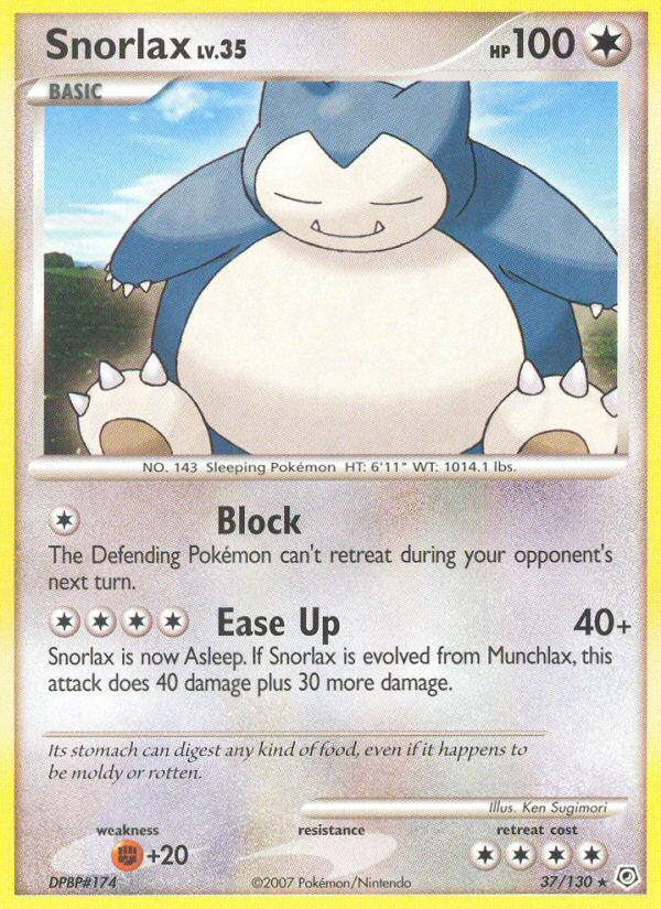 Snorlax (37/130) [Diamond & Pearl: Base Set] | The Time Vault CA