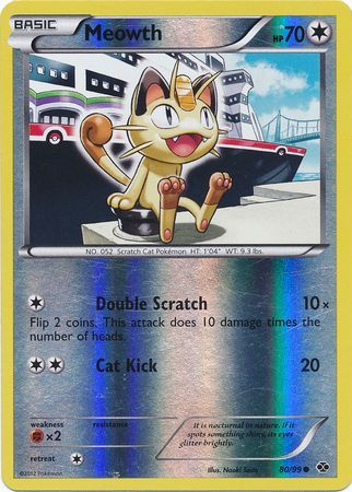 Meowth (80/99) (Mirror Reverse Holo) [Black & White: Next Destinies] | The Time Vault CA