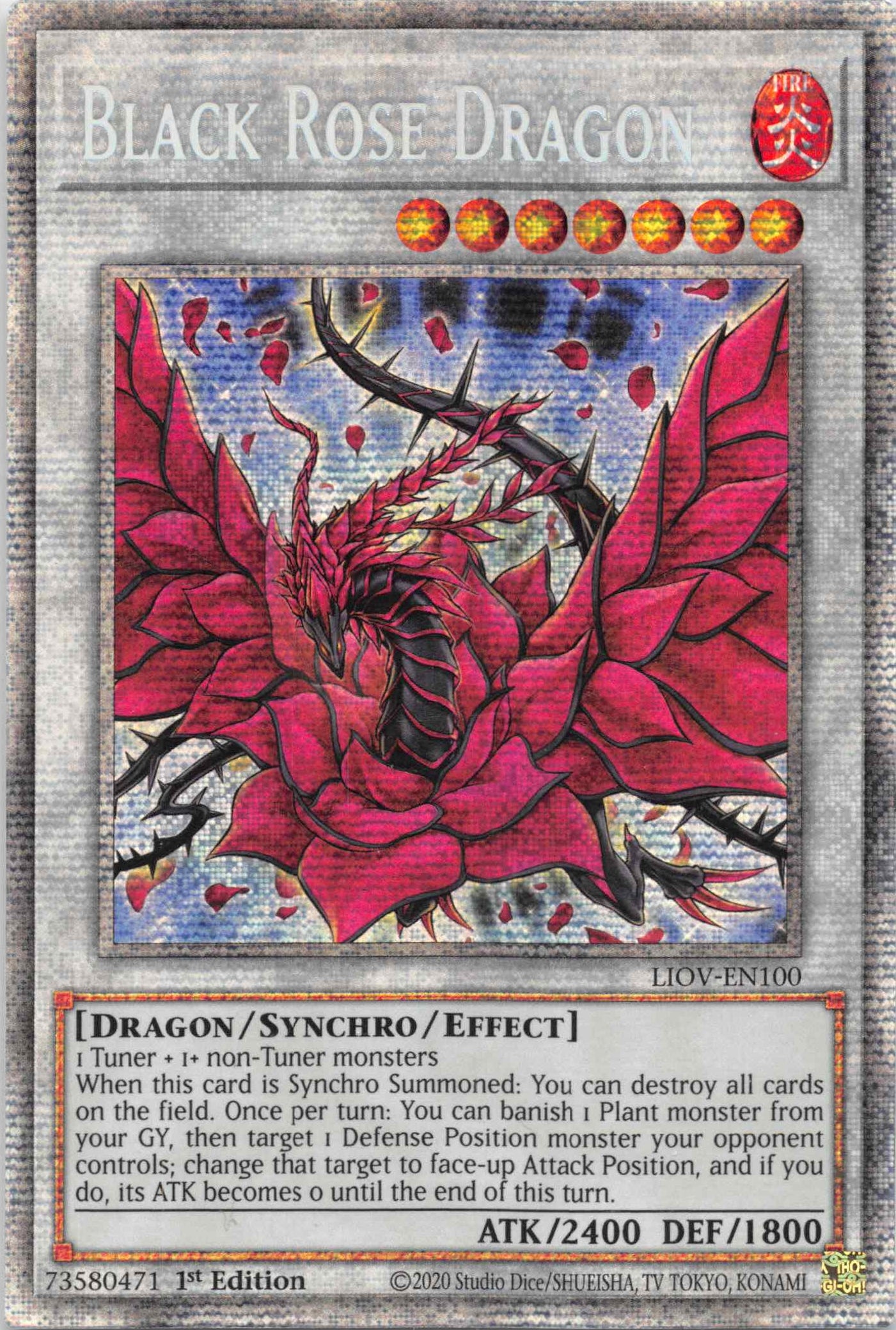 Black Rose Dragon [LIOV-EN100] Starlight Rare | The Time Vault CA