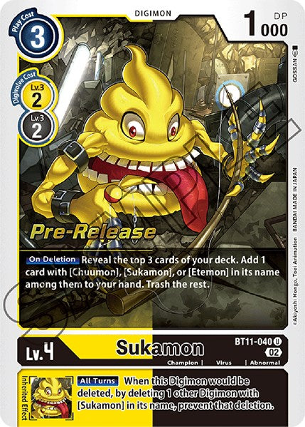 Sukamon [BT11-040] [Dimensional Phase Pre-Release Promos] | The Time Vault CA