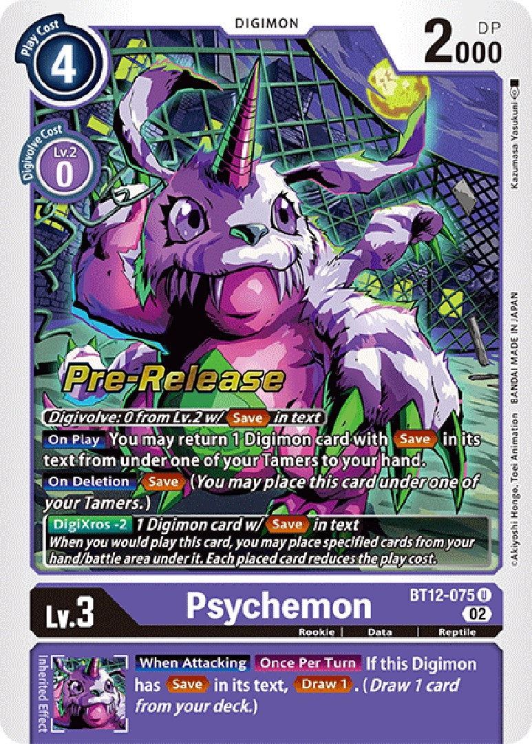 Psychemon [BT12-075] [Across Time Pre-Release Cards] | The Time Vault CA