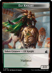 Elf Knight // Beast Double-Sided Token [Ravnica Remastered Tokens] | The Time Vault CA