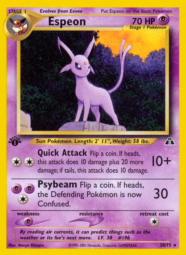 Espeon (20/75) [Neo Discovery 1st Edition] | The Time Vault CA