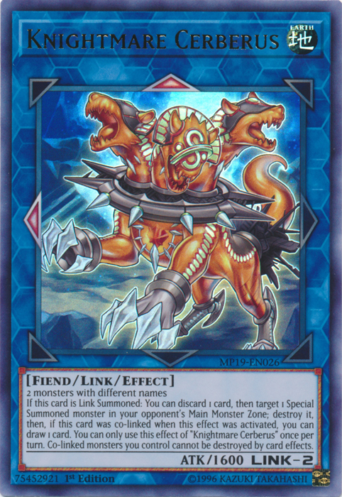 Knightmare Cerberus [MP19-EN026] Ultra Rare | The Time Vault CA