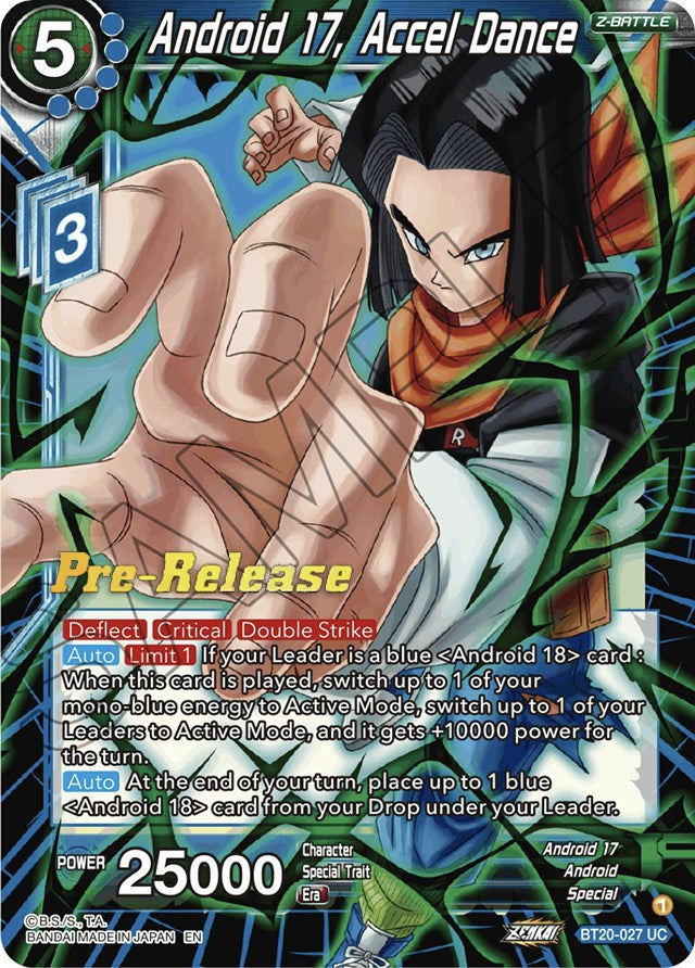 Android 17, Accel Dance (BT20-027) [Power Absorbed Prerelease Promos] | The Time Vault CA