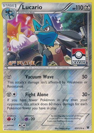 Lucario (63/124) (League Promo 4th Place) [XY: Fates Collide] | The Time Vault CA