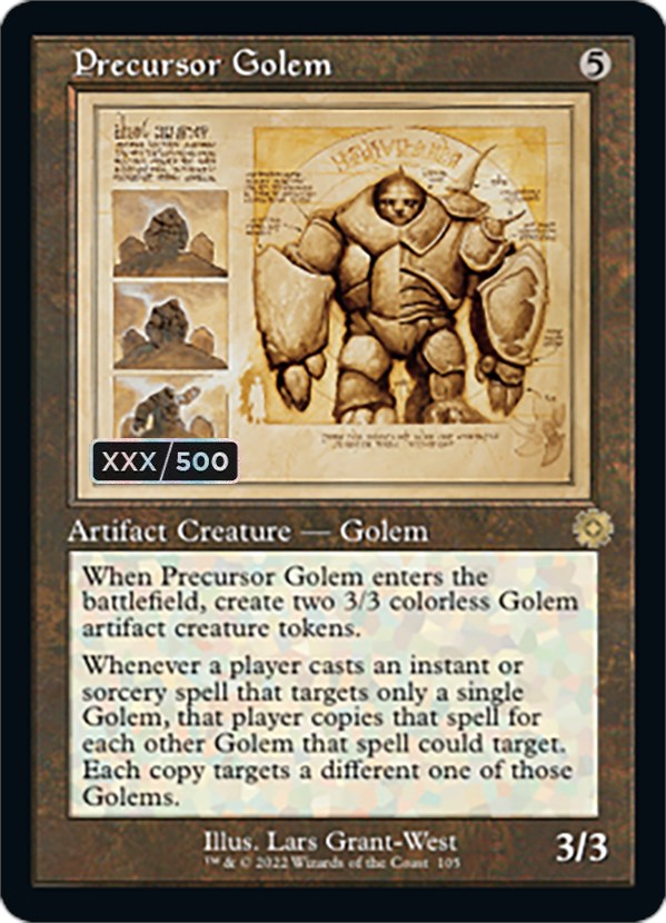 Precursor Golem (Retro Schematic) (Serial Numbered) [The Brothers' War Retro Artifacts] | The Time Vault CA