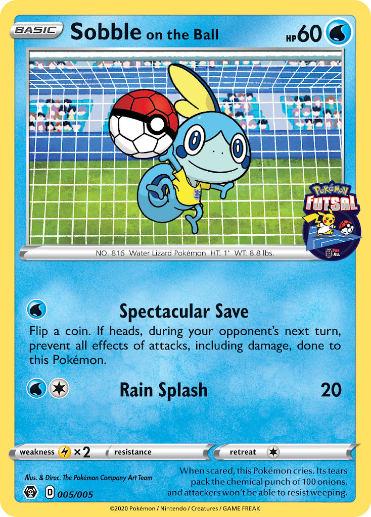 Sobble on the Ball (005/005) [Pokemon Futsal Collection] | The Time Vault CA