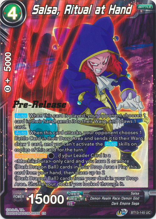 Salsa, Ritual at Hand (BT13-145) [Supreme Rivalry Prerelease Promos] | The Time Vault CA