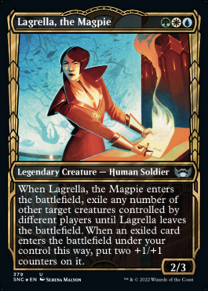 Lagrella, the Magpie (Showcase Golden Age Gilded Foil) [Streets of New Capenna] | The Time Vault CA