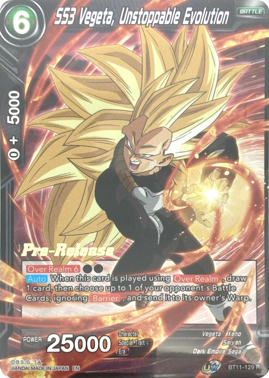 SS3 Vegeta, Unstoppable Evolution (BT11-129) [Vermilion Bloodline Prerelease Promos] | The Time Vault CA