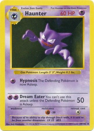 Haunter (29/102) [Base Set Shadowless Unlimited] | The Time Vault CA