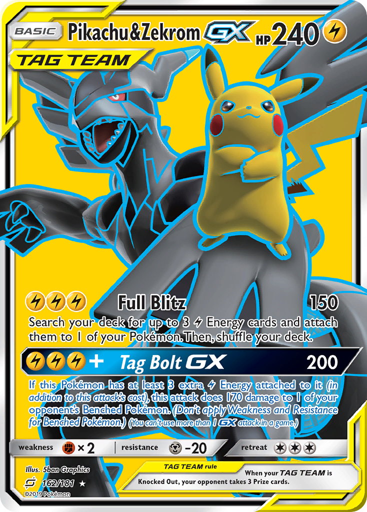 Pikachu & Zekrom GX (162/181) [Sun & Moon: Team Up] | The Time Vault CA