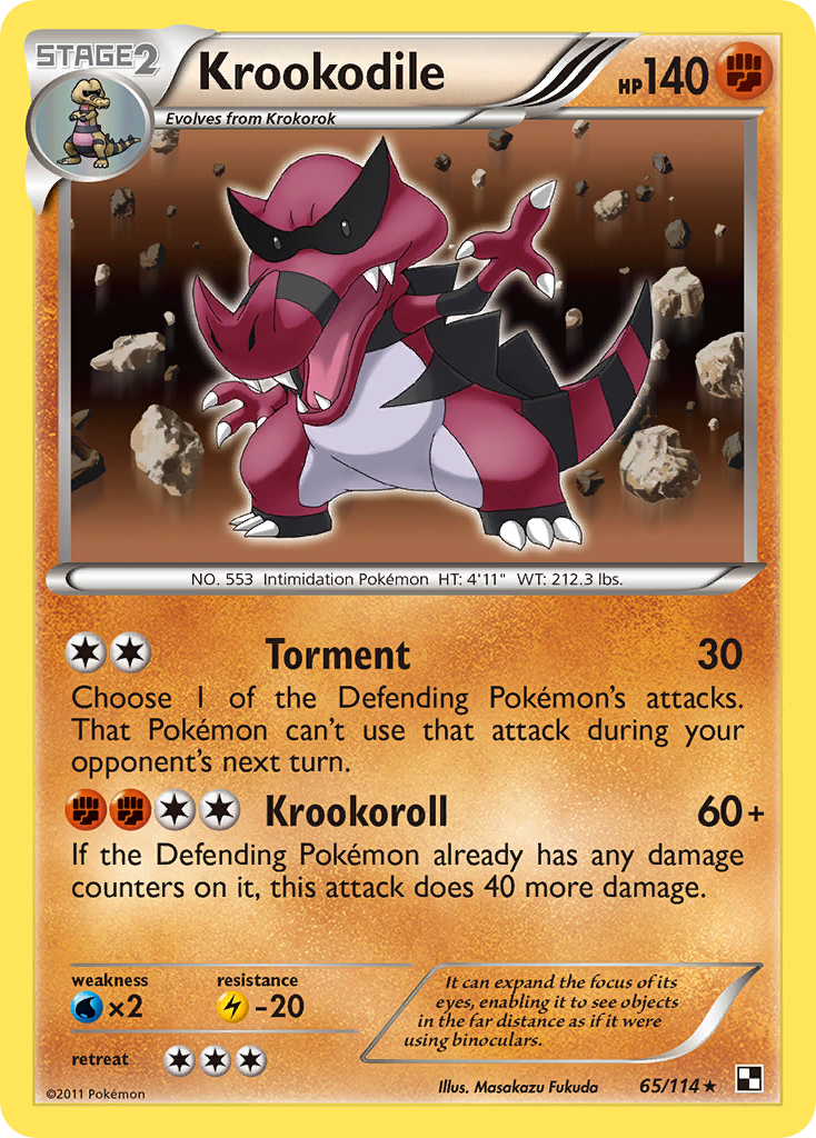 Krookodile (65/114) [Black & White: Base Set] | The Time Vault CA