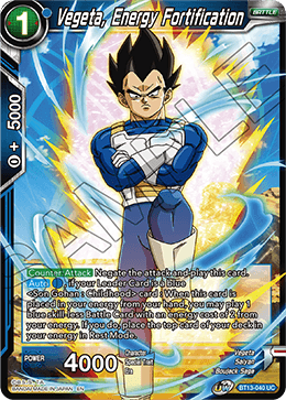 Vegeta, Energy Fortification (Uncommon) [BT13-040] | The Time Vault CA