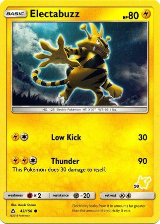 Electabuzz (43/156) (Pikachu Stamp #58) [Battle Academy 2020] | The Time Vault CA