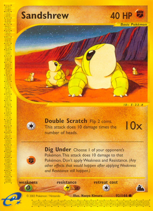 Sandshrew (92/144) [Skyridge] | The Time Vault CA