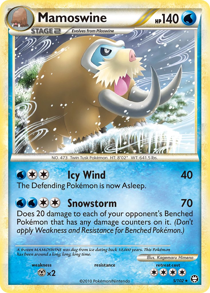 Mamoswine (5/102) (Cracked Ice Holo) (Theme Deck Exclusive) [HeartGold & SoulSilver: Triumphant] | The Time Vault CA