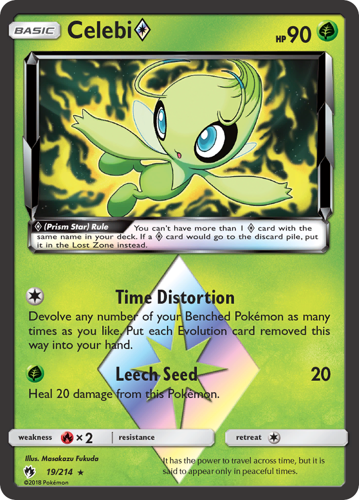 Celebi (19/214) (Prism Star) [Sun & Moon: Lost Thunder] | The Time Vault CA