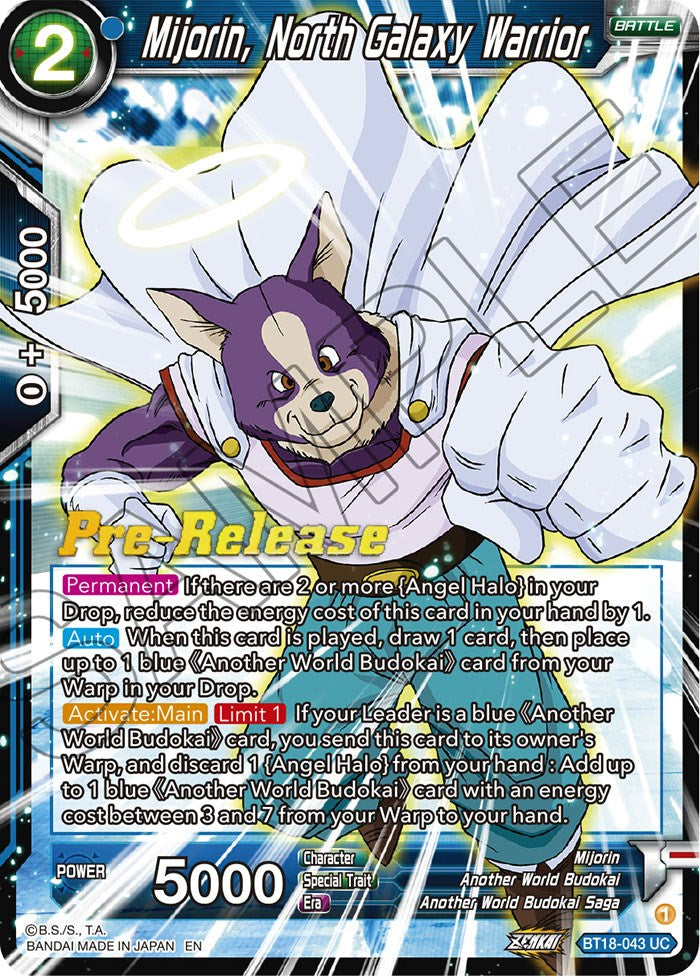 Mijorin, North Galaxy Warrior (BT18-043) [Dawn of the Z-Legends Prerelease Promos] | The Time Vault CA