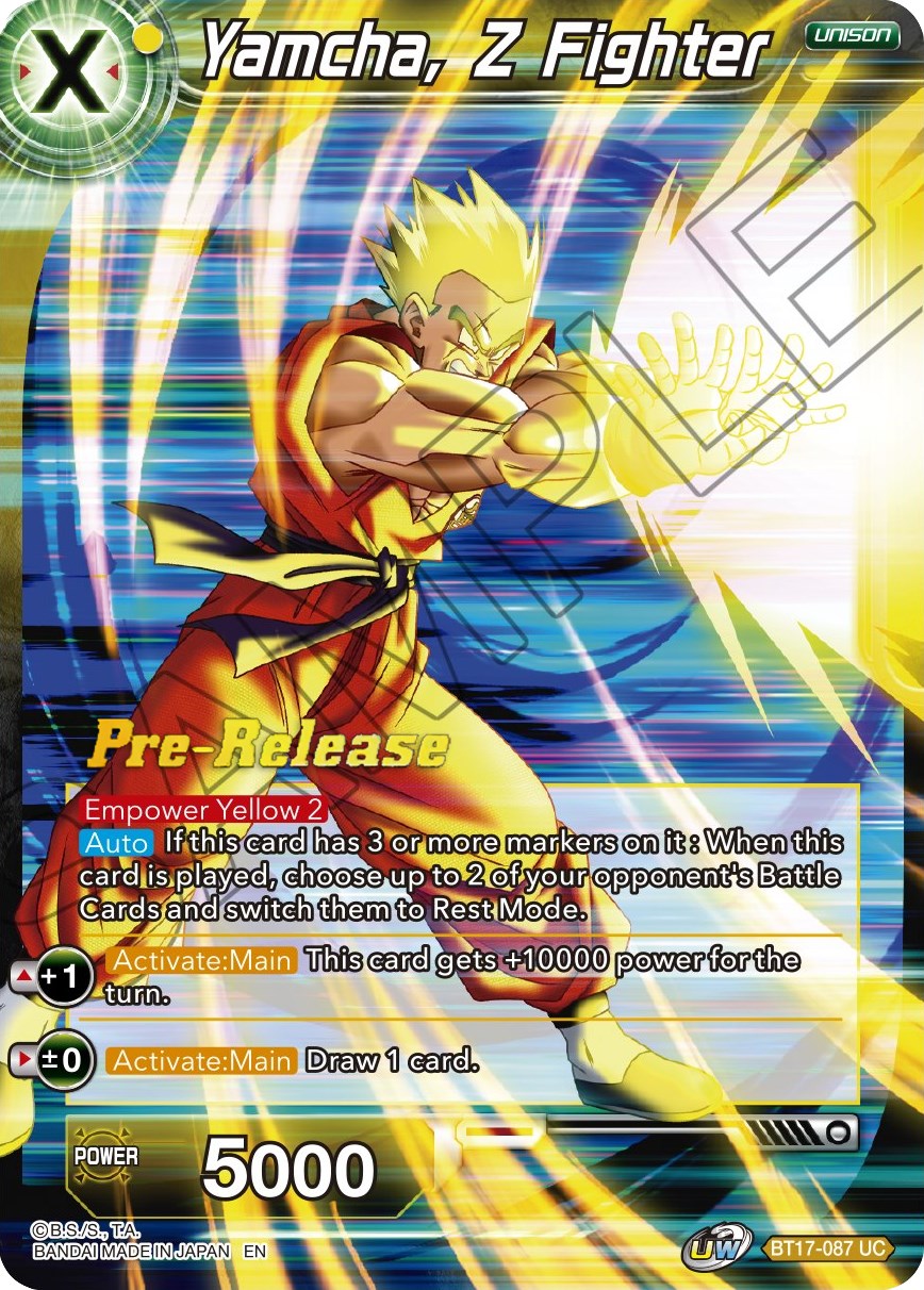 Yamcha, Z Fighter (BT17-087) [Ultimate Squad Prerelease Promos] | The Time Vault CA