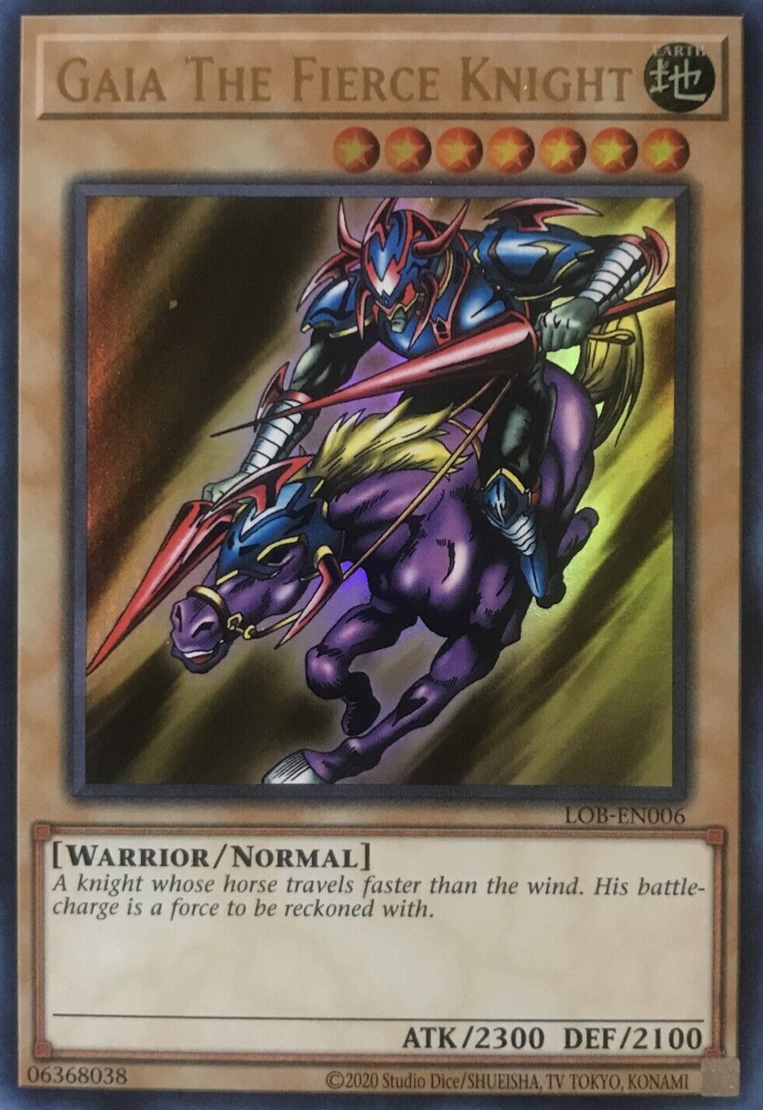 Gaia The Fierce Knight (25th Anniversary) [LOB-EN006] Ultra Rare | The Time Vault CA