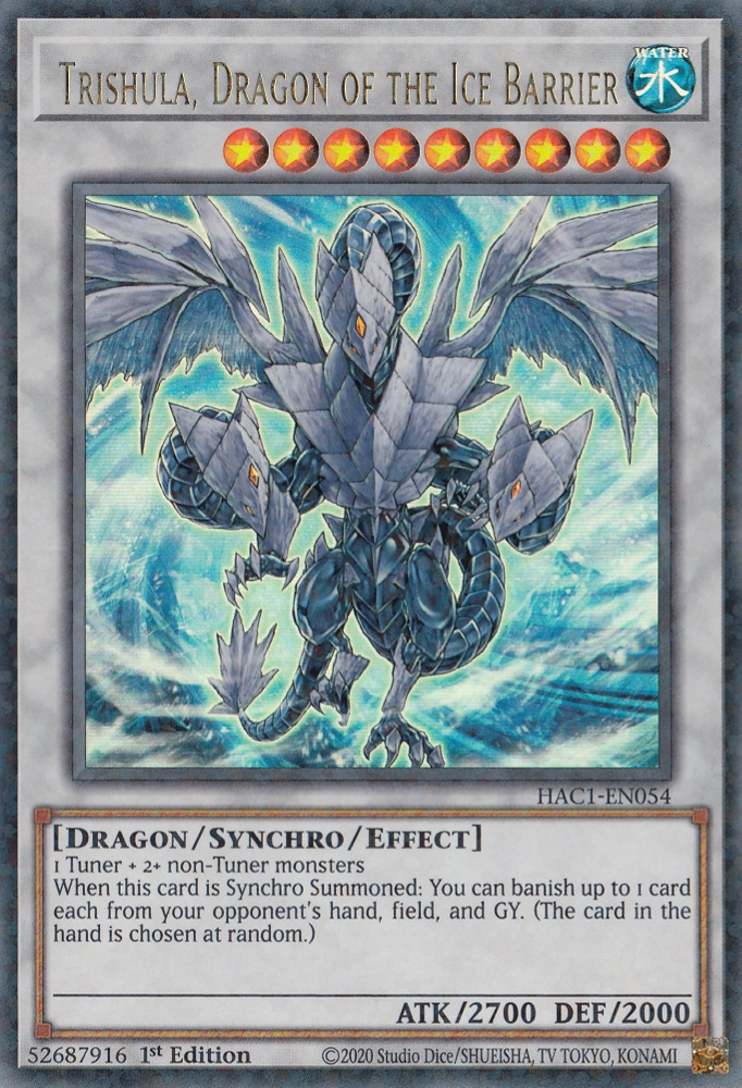 Trishula, Dragon of the Ice Barrier (Duel Terminal) [HAC1-EN054] Parallel Rare | The Time Vault CA