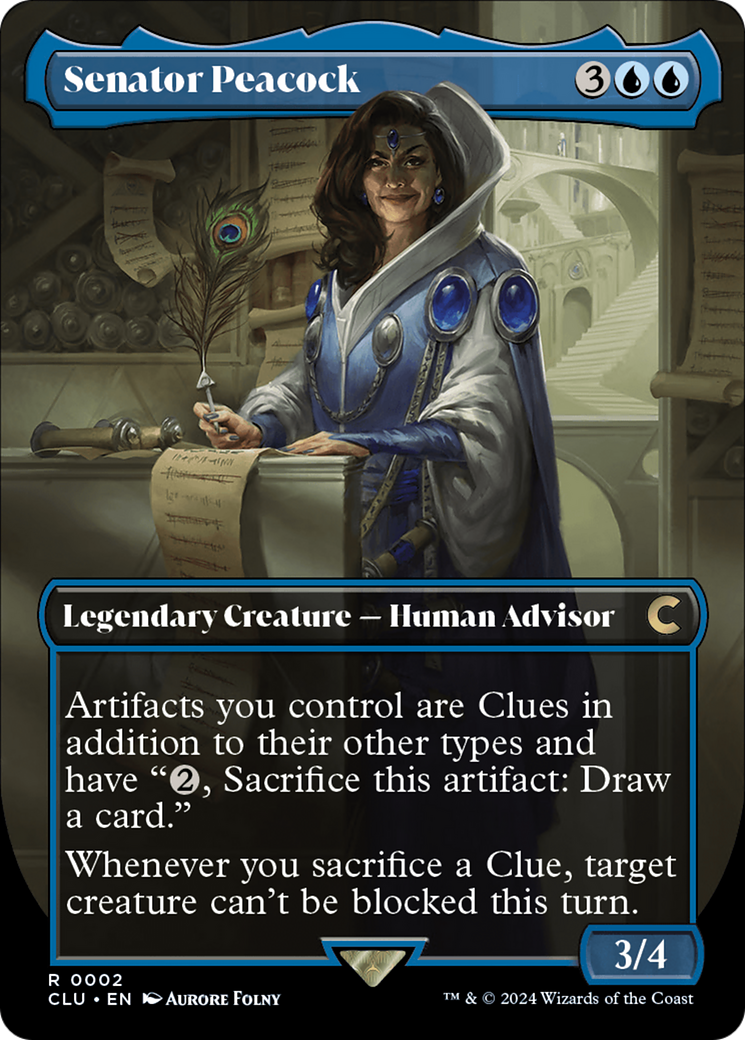 Senator Peacock (Borderless) [Ravnica: Clue Edition] | The Time Vault CA