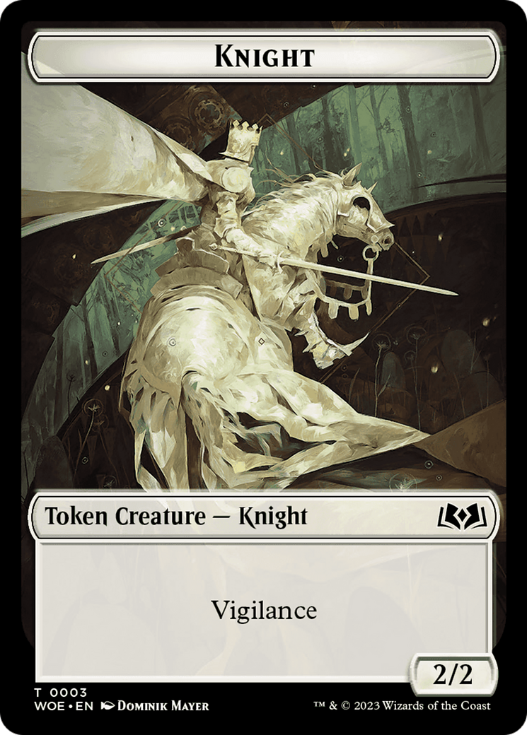 Knight // Food (0012) Double-Sided Token [Wilds of Eldraine Tokens] | The Time Vault CA