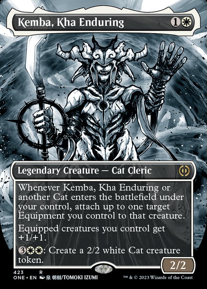 Kemba, Kha Enduring (Borderless Manga Step-and-Compleat Foil) [Phyrexia: All Will Be One] | The Time Vault CA