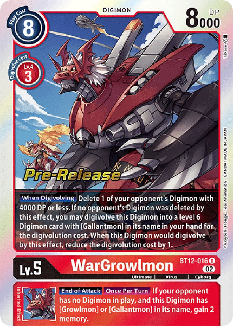 WarGrowlmon [BT12-016] [Across Time Pre-Release Cards] | The Time Vault CA
