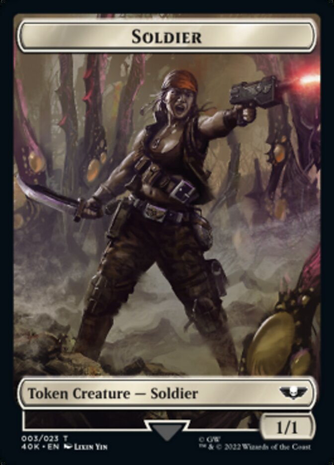 Soldier (003) // Sicarian Infiltrator Double-sided Token (Surge Foil) [Universes Beyond: Warhammer 40,000 Tokens] | The Time Vault CA