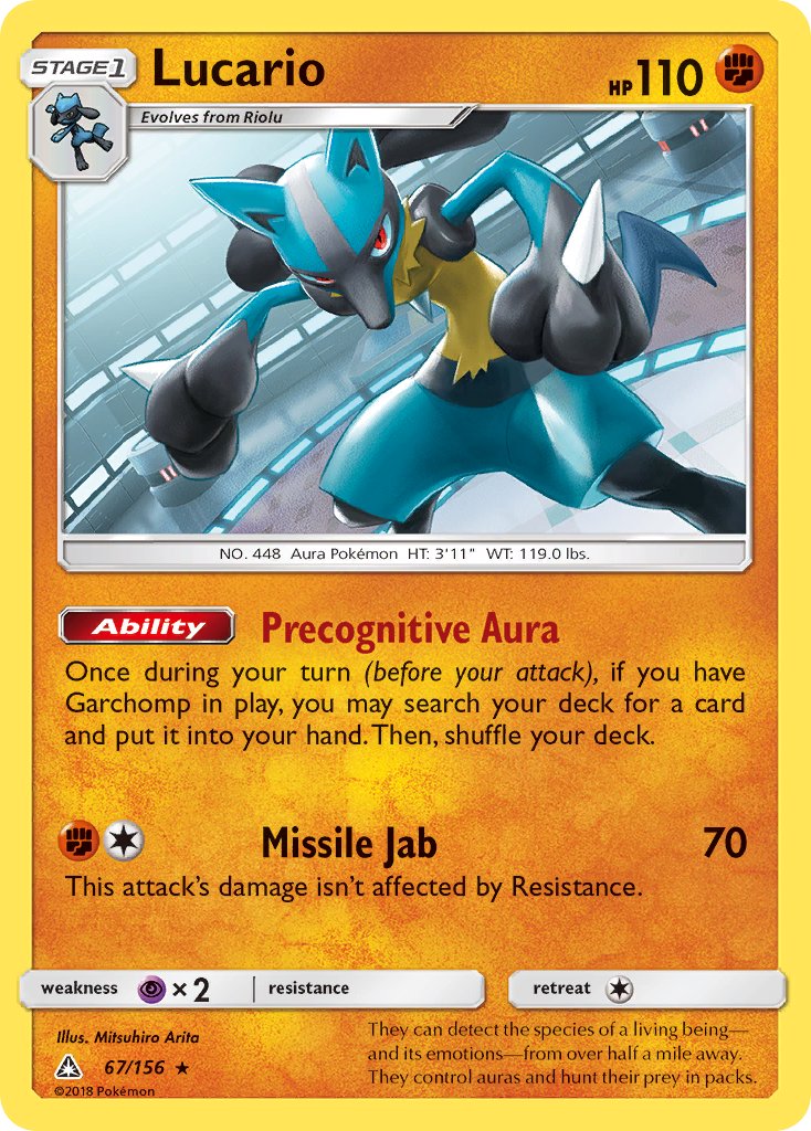 Lucario (67/156) (Theme Deck Exclusive) [Sun & Moon: Ultra Prism] | The Time Vault CA