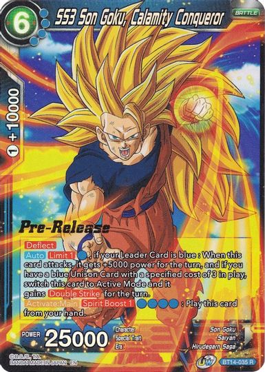 SS3 Son Goku, Calamity Conqueror (BT14-035) [Cross Spirits Prerelease Promos] | The Time Vault CA