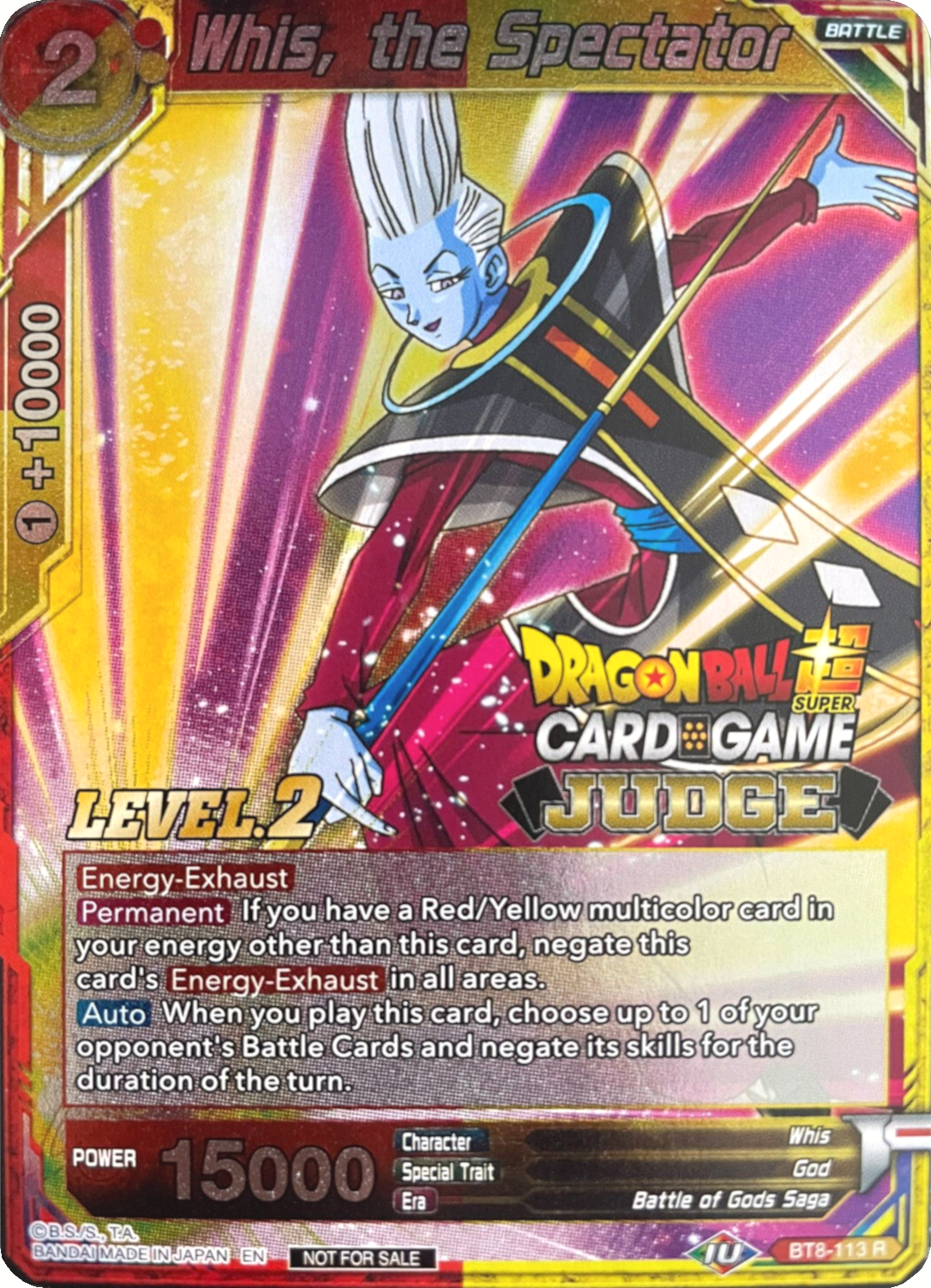 Whis, the Spectator (Level 2) (BT8-113) [Judge Promotion Cards] | The Time Vault CA