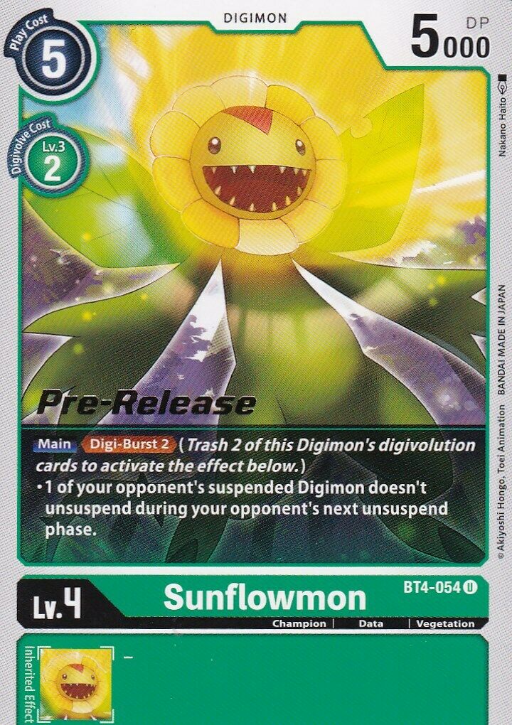 Sunflowmon [BT4-054] [Great Legend Pre-Release Promos] | The Time Vault CA