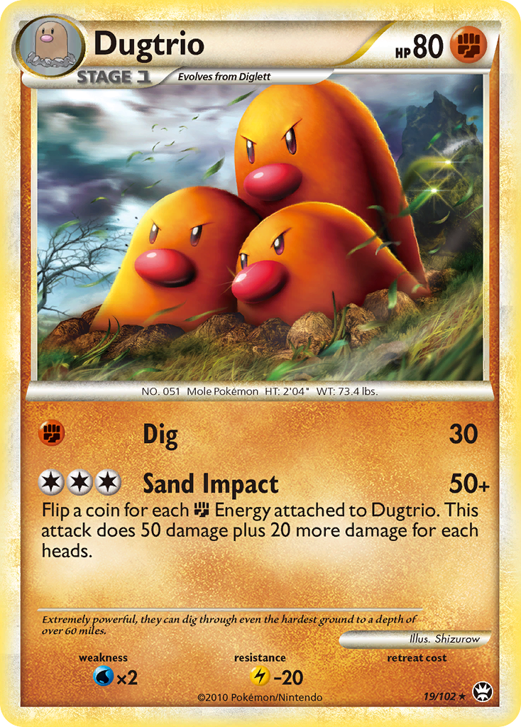 Dugtrio (19/102) [HeartGold & SoulSilver: Triumphant] | The Time Vault CA