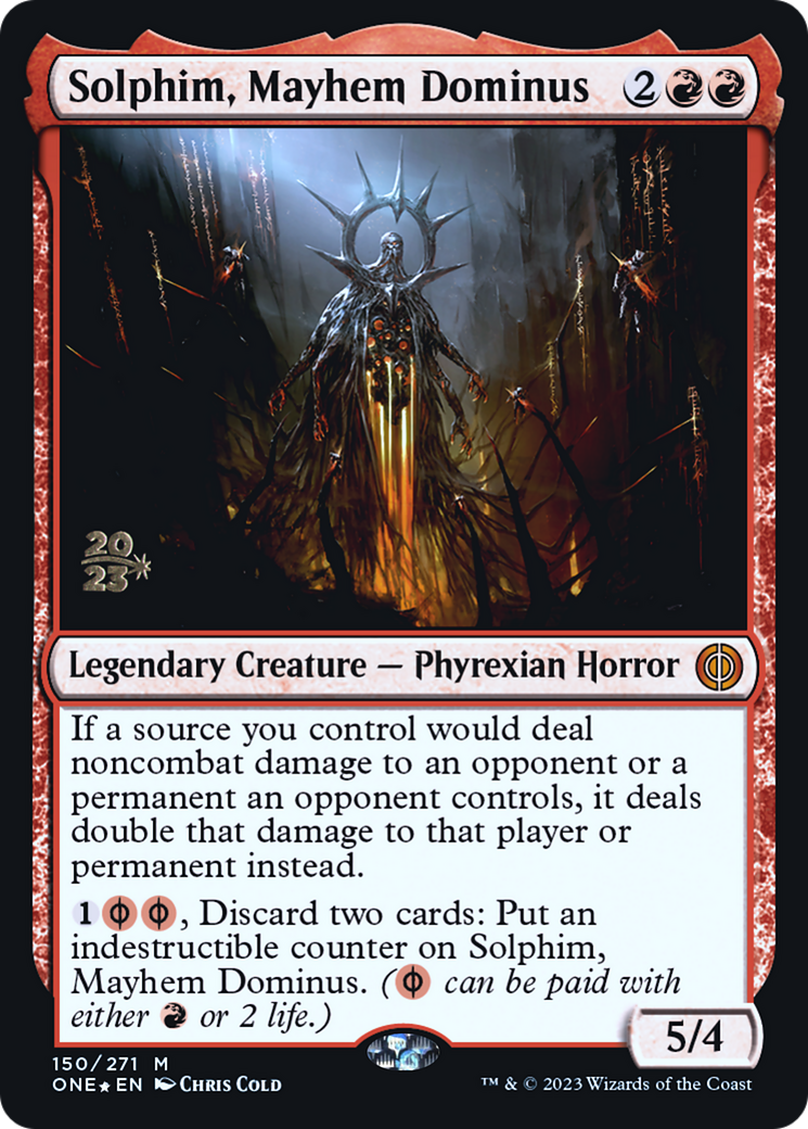 Solphim, Mayhem Dominus [Phyrexia: All Will Be One Prerelease Promos] | The Time Vault CA