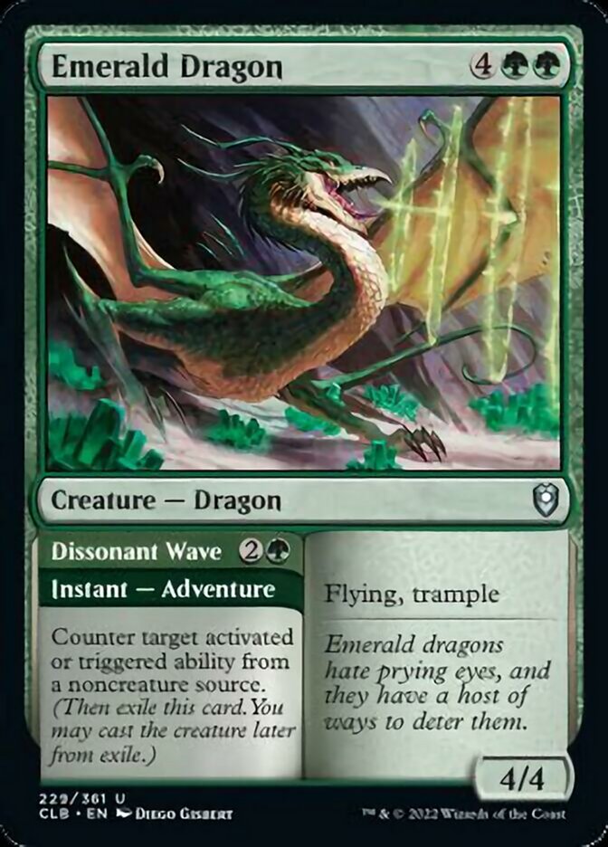 Emerald Dragon // Dissonant Wave [Commander Legends: Battle for Baldur's Gate] | The Time Vault CA